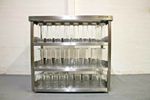 900mm Stainless Steel Modular Glass Shelving Storage Station