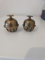 Vintage Elephant Claw Bells X2 Brass Metal