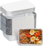 Aluminium Foil Food Containers with Lids Takeaway Rectangular Baking Trays