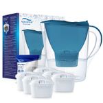 Aqualogis Harmony 2.6L Water Filter Fridge Jug with 6 Cartridges - Blue