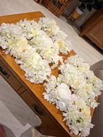 Artificial White Mixed Flower Bundle, Fabric Blooms & Floral Heads