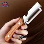 Premium Vegetable Peeler with Wooden Handle and Bottle Opener: 2-in-1 Tool UK