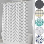 Shower Curtains Waterproof Mould Resistant Extra Long 12 Ring Hooks 180x180cm