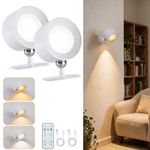 2x Rechargeable LED Wall Light, Magnetic Adjustable Spotlight Reading Lamp