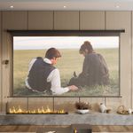 Projector Screen Electric Motorised 72-120'' Black White Frame Remote 4:3 16:9
