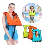 Men Women Adult Inflatable Snorkel Vest Swimming Diving Life Jacket Adjustable