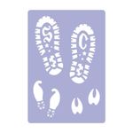 Reusable PLASTIC Window Christmas STENCIL // SANTA’S FOOTSTEPS – ELF – REINDEER
