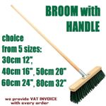 Heavy Duty Stiff Garden Broom Head and Handle Outdoor Sweeping Yard Brush GREEN