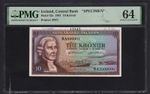 Iceland 10 Kronur 1961 P42s "Specimen" Uncirculated Grade 64
