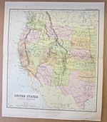 Noth America, United States, Antique Map 2 Parts Political W&R Chambers