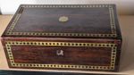 Antique Victorian Rosewood Writing Slope – Brass Inlay