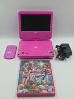 ALBA 7" Swivel Screen Portable DVD Player Pink. with Charger & Barbie Film VGC 