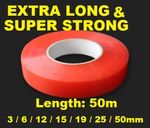 Double Sided Adhesive Sticky Tape Easy Lift Super STRONG Clean EXTRA LONG 50m