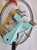 LEIGHTONS CATTYS Baby Blue Clipped Hunting Catapult Slingshot  90mm ALPHA