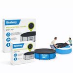 Bestway Round Pool Cover 10ft 12ft Steel Frame Fast Set Swimming Pools Black