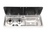 Gas Hob/Stove & Sink for Camper Lavanda 851,  12v Tap, Waste kit &Template, 9222