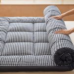 10cm Thick Mattress Sleeping Padded Folding Roll Mattress Quilted Floor Mattress