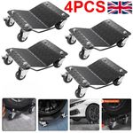 Car Wheel Dolly 4Pcs - Heavy Duty 6000lb Capacity for Garage Moving Cars Black