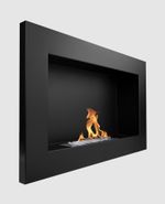 Hanging bio fireplace 650x400 black structural matt