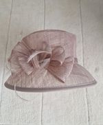 Accessorize muted rose hat with bow detail BNWT