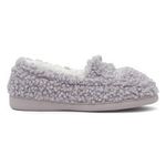 The Slipper Company Womens Slippers Grey Adults Ladies Moccasin Faux Fur SIZE