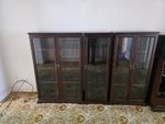 Vintage Legate Furniture Mahogany Display Cabinets x3 Glazed Bookcase Set