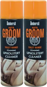 2x Ambersil Groom Car Interior Seats Carpet Plastic Trim Upholstery Foam Cleaner