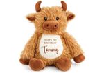 Personalised Highland cow Teddy Keepsake Birthday Gift plush bear , highland cow