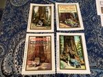 American Quilt Panels Yosemite Nat Park Set 2 Mariposa Grove 4 X 4” X 6” Vintage
