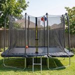 Big Air 6x9ft Rectangular Trampoline with Safety Enclosure Black FREE Ladder Bas