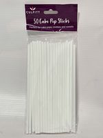 Cake Pop Sticks 50 X White Round Pop Sticks Plastic Lollipop Craft Kids