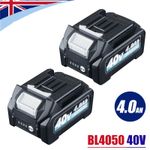 2Pack 4.0Ah 40V Max XGT Li-ion Battery for Makita BL4025 BL4040 BL4050F BL4080F
