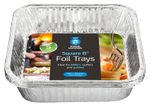 5pk 8" Square Foil Tray Disposable Aluminium Foil Baking Roasting Trays Cake Tin