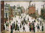 L S Lowry - A Village Square - MEDICI POSTCARDS