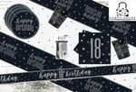 Black Silver 18th Birthday Party Supplies Tableware & Decorations Glitz Age 18