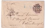 GB 1844 1d Embossed Postal Stationery Envelope London No.8 MX + Blue Penny Post