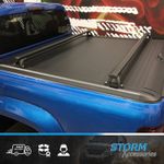 RIDGERAIL CROSSBARS IN BLACK FOR FORD RANGER WILDTRAK MOUNTAIN TOP ROLLER COVER
