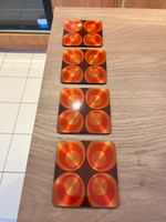 1970's style metallic effect coasters set of 4