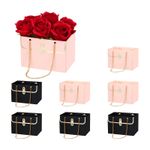 Paper Flower Bags, 8 Pcs Paper Bouquet Flower Bag, Pink/Black