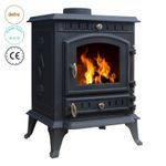 Wood Burning 7KW Multi-fuel Stove Home Heating Fire Heater Glass View Effect 