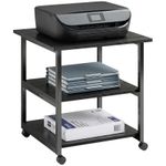 HOMCOM Mobile Printer Stand with Storage Printer Table for Home Office Black