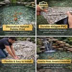 450gsm Pebble Design PVC Pond Liner Waterproof Flexible Garden Koi Fish Pond