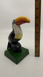 Vintage Cast Iron Toucan Bird Figurine Guinness Style Pub Decor Doorstop Statue