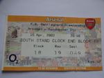 Ticket Stub - ARSENAL V MANCHESTER UNITED PREMIER LEAGUE - 2002-03