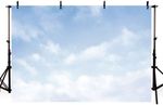 Blue Sky Backdrop Cloud Wispy Lifelike Meeting Scenic Travel Natural Prop 7x5ft