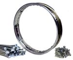 19" WM2 Stainless Rim & Spokes Set Triumph A65 A75 B25 B50 TR6 Conical Front