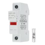 Din Rail Fuse Holder with 1 Core Block DC 1000V 10A Fuse Holder with Light