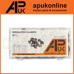 Assorted Box Pack Set of 42 Rubber Lined P Clips clamps Various sizes 6mm - 16mm