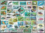 FISH ON STAMPS NATURE 100 ALL DIFFERENT STAMPS COLLECTION        29/5/25