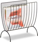 Standing Magazine Rack Newspaper Mail Black Metal Shelf Storage Holder